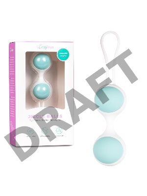 Бело-голубые вагинальные шарики Jiggle Balls