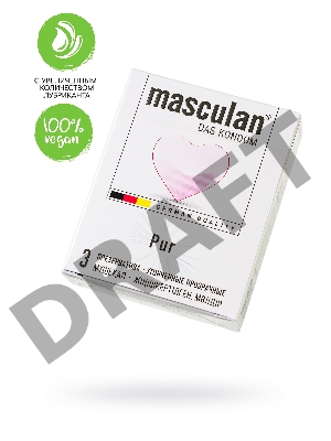 Презервативы masculan  Pur № 3 утонченные, 18,5 см, 5.3 см, 3 шт.