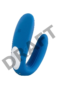 Многофункциональный стимулятор для пар Satisfyer Partner Whale, силикон, голубой, 17 см.
