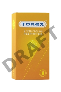 Презервативы ребристые TOREX  латекс, №12, 18,5 см