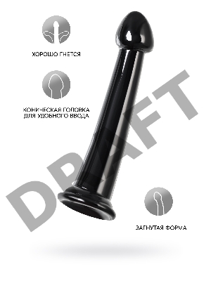 Нереалистичный фаллоимитатор Jelly Dildo M Toyfa Basic, TPE, черный, 18 см