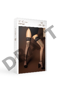 Черные капроновые чулки 20 ден с кружевной резинкой и силиконом (SENSE) (4/5)