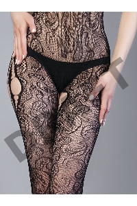 Боди-комбинезон черный с разрезами на бедрах (Impulse)