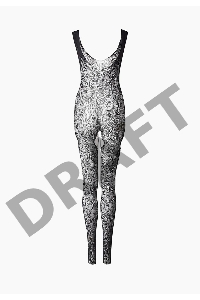 Боди-комбинезон черный с разрезами на бедрах (Impulse)