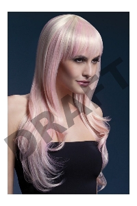 Парик Сладкая Сиенна с розовыми прядями (блонд) (Fever)