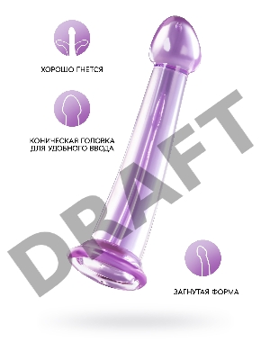 Нереалистичный фаллоимитатор Jelly Dildo M Toyfa Basic, TPE, фиолетовый, 18 см