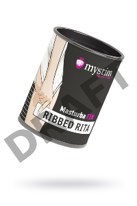 Мастурбатор Mystim MasturbaTIN Ribbed Ritay, TPE, белый, 4,5 см