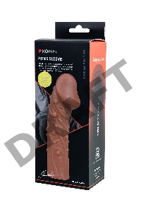 Насадка KOKOS с дополнительной стимуляцией, реалистичная, TPE, телесная, 16.5 см