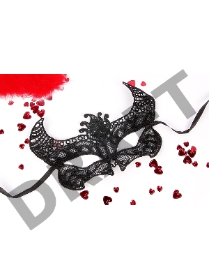 Черная ажурная текстильная маска Мишель