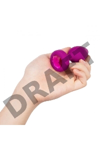 Ярко-розовая анальная вибровтулка с кристаллом Vibrating Jewel Plug S/M - 10 см.