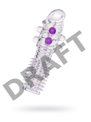 Насадка с шариками TOYFA, TPE, прозрачный, 14 см