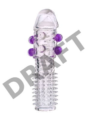 Насадка с шариками TOYFA, TPE, прозрачный, 14 см