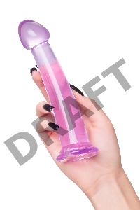 Нереалистичный фаллоимитатор Jelly Dildo M Toyfa Basic, TPE, фиолетовый, 18 см