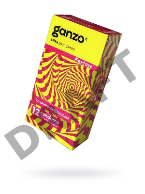 Презервативы Ganzo Extase, с точечно-ребристой поверхностью, анатомической формы, латекс, 18 см, 12