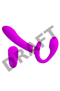 Лиловый безремневой страпон с функцией электростимуляции Thunderbird