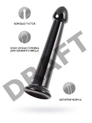 Нереалистичный фаллоимитатор Jelly Dildo L Toyfa Basic, TPE, черный, 20 см