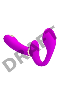 Лиловый безремневой страпон с функцией электростимуляции Thunderbird