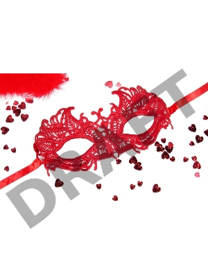 Красная ажурная текстильная маска Андреа