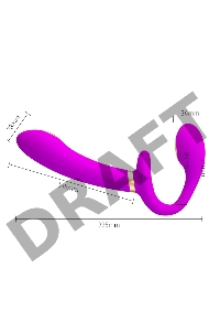 Лиловый безремневой страпон с функцией электростимуляции Thunderbird