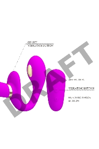 Лиловый безремневой страпон с функцией электростимуляции Thunderbird