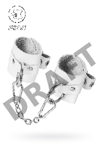 Наручники Pecado BDSM, мягкие с люверсами, натуральная кожа, белые