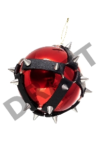 Новогодний шар Pecado BDSM, с шипами, глянцевый, красный, 10 см