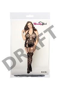 Костюм-сетка и стринги Candy Girl Kandy черные, 2XL
