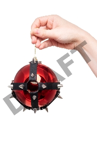 Новогодний шар Pecado BDSM, с шипами, глянцевый, красный, 10 см