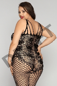 Костюм-сетка и стринги Candy Girl Kasandrah черные, 2XL