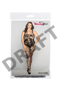 Костюм-сетка и стринги Candy Girl Kasandrah черные, 2XL