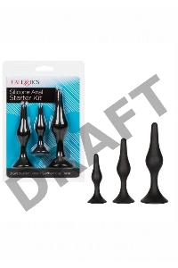 Набор черных силиконовых анальных пробок Silicone Anal Starter Kit