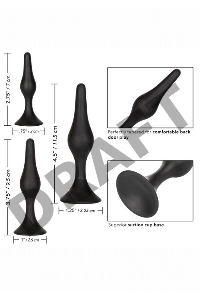 Набор черных силиконовых анальных пробок Silicone Anal Starter Kit