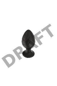 Пробка анальная Силиконовая черная M (7.2*3.5cm) 3304-02