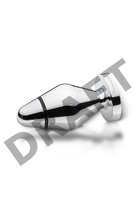 Анальная пробка Mystim Little John S, электростимуляция, хирургическая сталь, серебряная, 9 см, Ø 3,