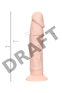 Фаллоимитатор RealStick Silicone Gabriel M, сайлекспан, телесный, 20 см