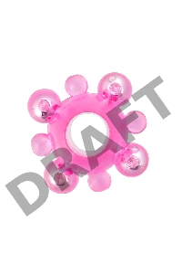 Эрекционное кольцо с бусинками TOYFA, TPE, розовый