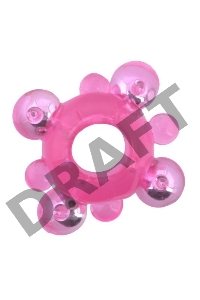 Эрекционное кольцо с бусинками TOYFA, TPE, розовый