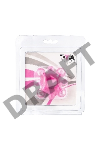 Эрекционное кольцо с бусинками TOYFA, TPE, розовый