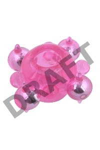 Эрекционное кольцо с бусинками TOYFA, TPE, розовый