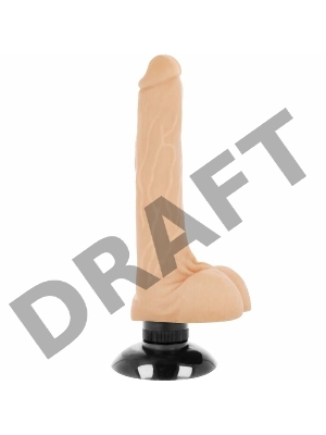 Телесный вибратор на присоске Basecock Realistic Vibrator 2in1 - 18,5 см.