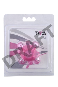 Эрекционное кольцо с бусинками TOYFA, TPE, розовый