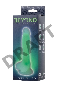 Фаллоимитатор, светящийся в темноте, Beyond by Toyfa, Clark Glow, силикон, прозрачный, 22 см