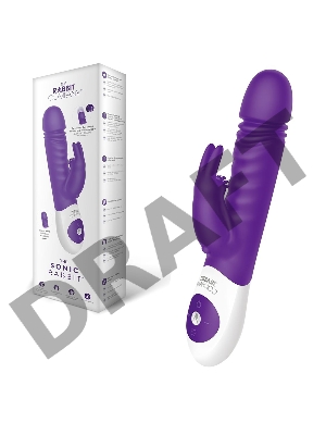 Фиолетовый вибратор-кролик The Sonic Rabbit - 22 см.