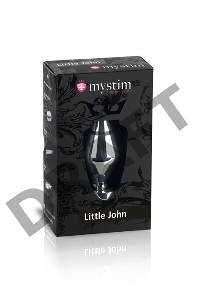 Анальная пробка Mystim Little John S, электростимуляция, хирургическая сталь, серебряная, 9 см, Ø 3,