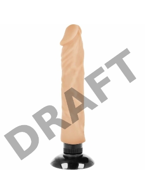 Телесный вибратор на присоске Basecock Realistic Vibrator 2in1 - 20 см.