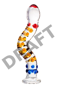 Нереалистичный фаллоимитатор Sexus Glass, стекло, прозрачный, 20 см