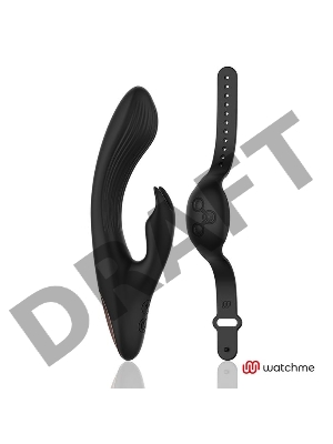 Черный вибратор-кролик с пультом-часами Anne s Desire Rabbit Vibe Wireless Watchme - 20,5 см.