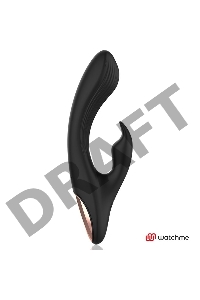 Черный вибратор-кролик с пультом-часами Anne s Desire Rabbit Vibe Wireless Watchme - 20,5 см.