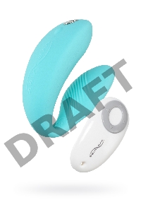 Голубой вибромассажер для пар We-Vibe Sync Aqua на радиоуправлении