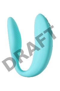 Голубой вибромассажер для пар We-Vibe Sync Aqua на радиоуправлении